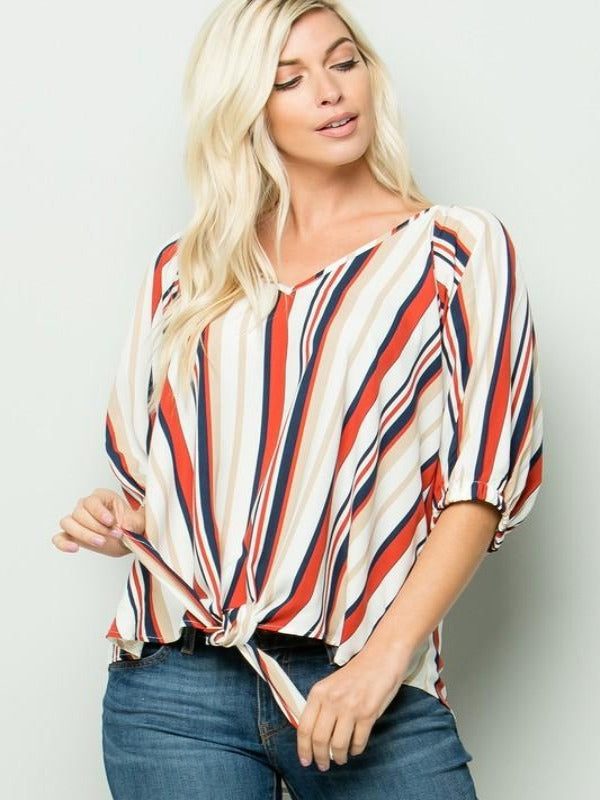 women wearing stripe top