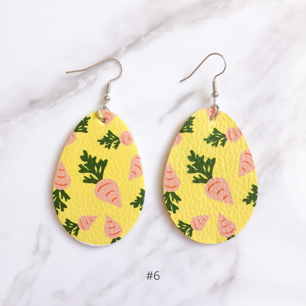EASTER EARRINGS egg yellow carrots