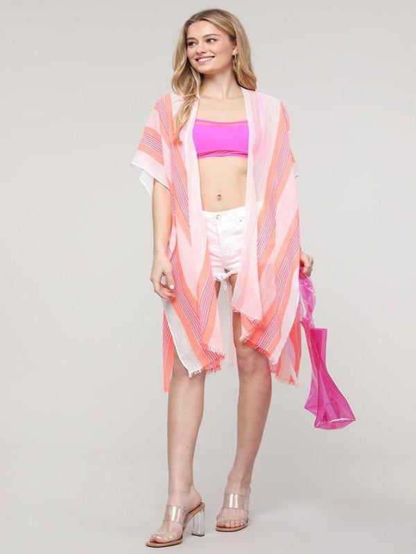 women wearing  STRIPE KIMONO