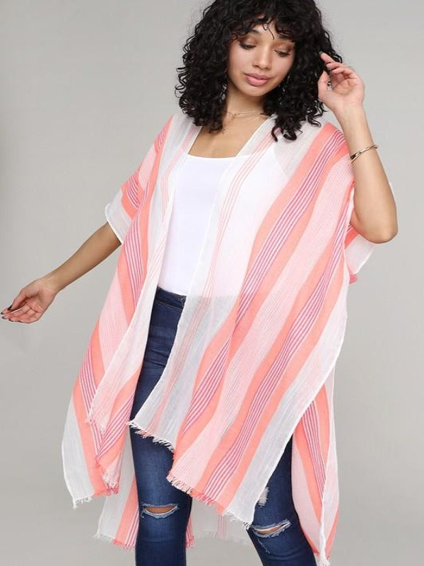 women wearing  STRIPE KIMONO