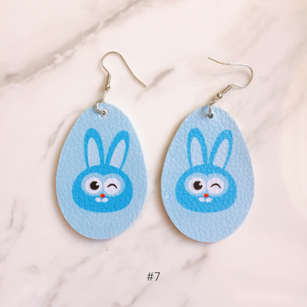 EASTER EARRINGS egg blue rabbit