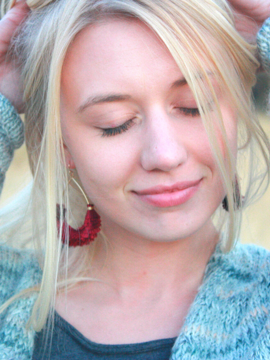 FRINGE TEARDROP EARRINGS women