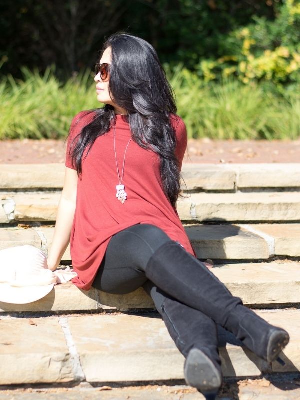 Flair top with pockets or can be wore as a dress