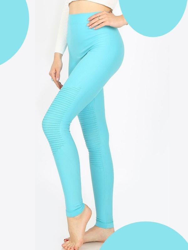 WOMEN'S MOTO LEGGINGS - MINT