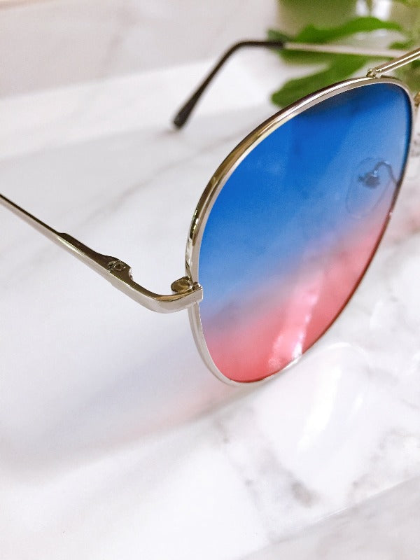 BLUE LAGOON 2 TONED AVIATOR SUNGLASSES