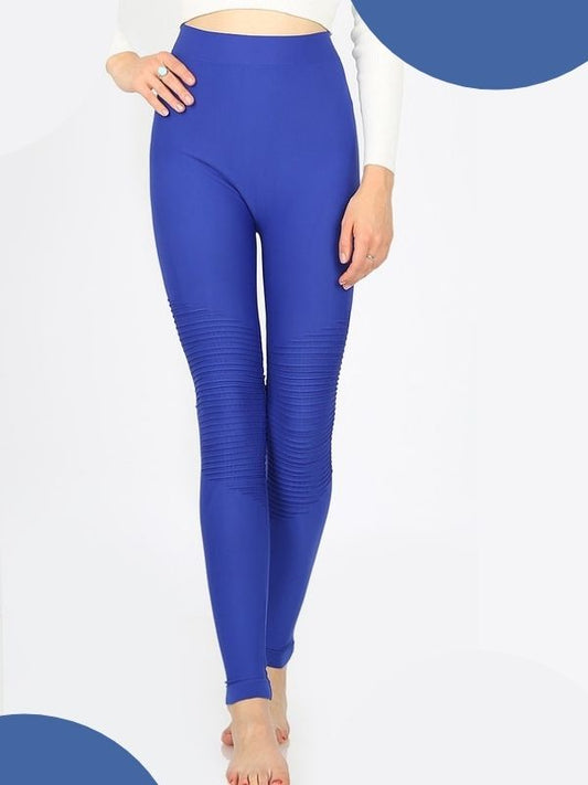 WOMEN'S MOTO LEGGINGS - BLUE