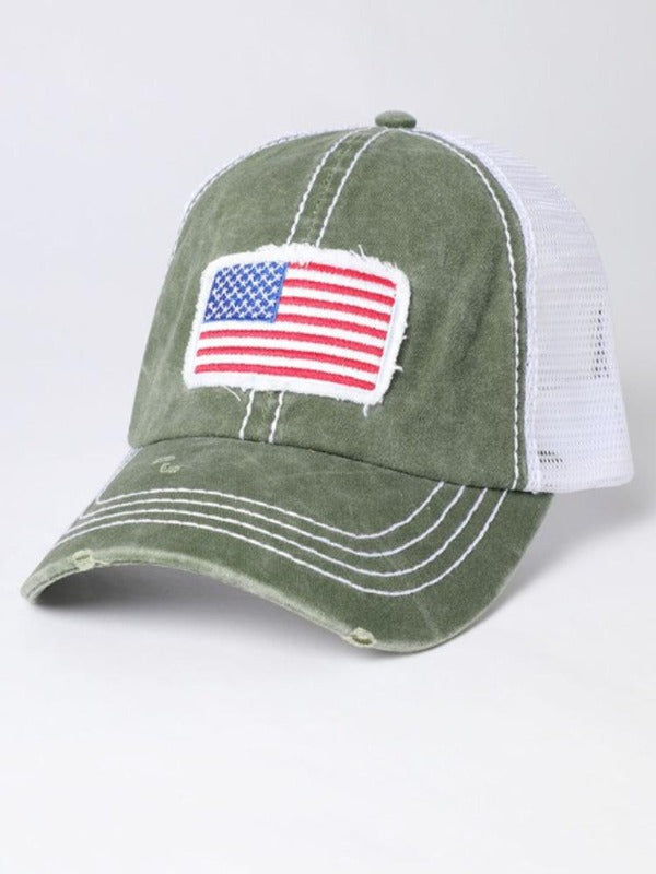 AMERICAN FLAG CAP green