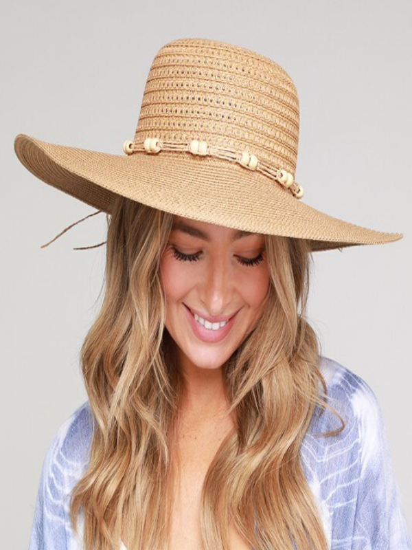 hat boho  beach beaded