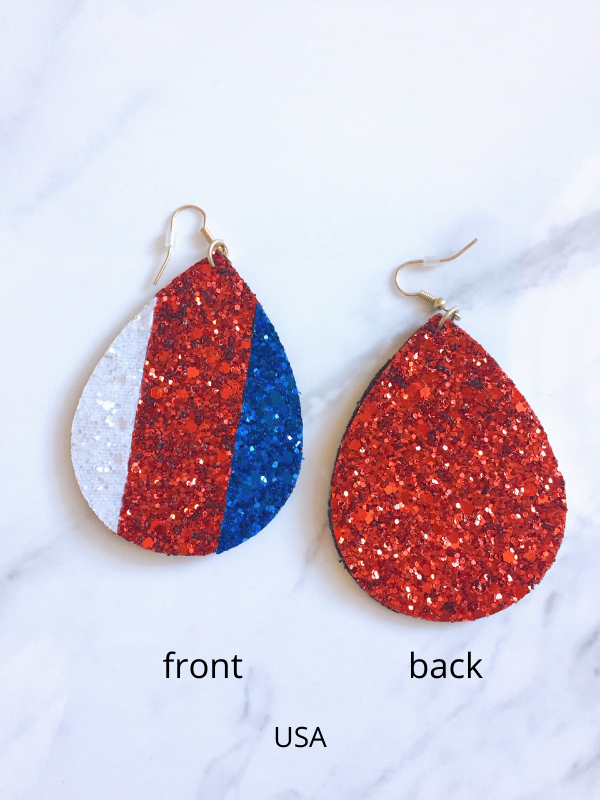 usa glitter earrings