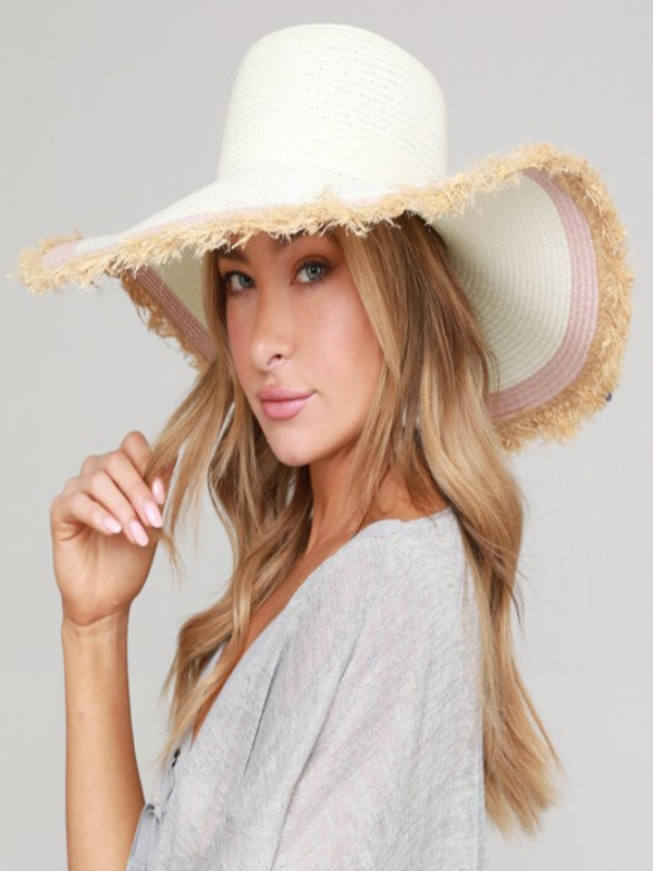 women wearing  SUN HAT THREE-TONED