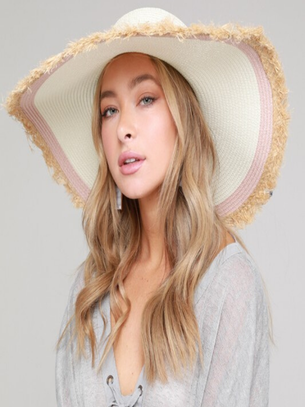 women wearing SUN HAT THREE-TONED