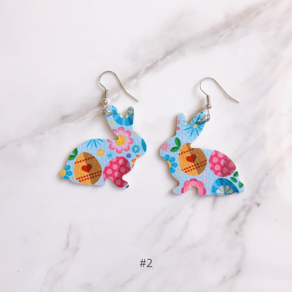 EASTER EARRINGS rabbit blue