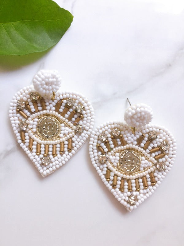 EYE OF THE TIGER BEADED EARRINGS