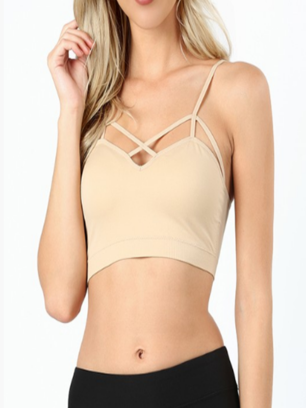 SEAMLESS CRISS-CROSS FRONT BRALETTE