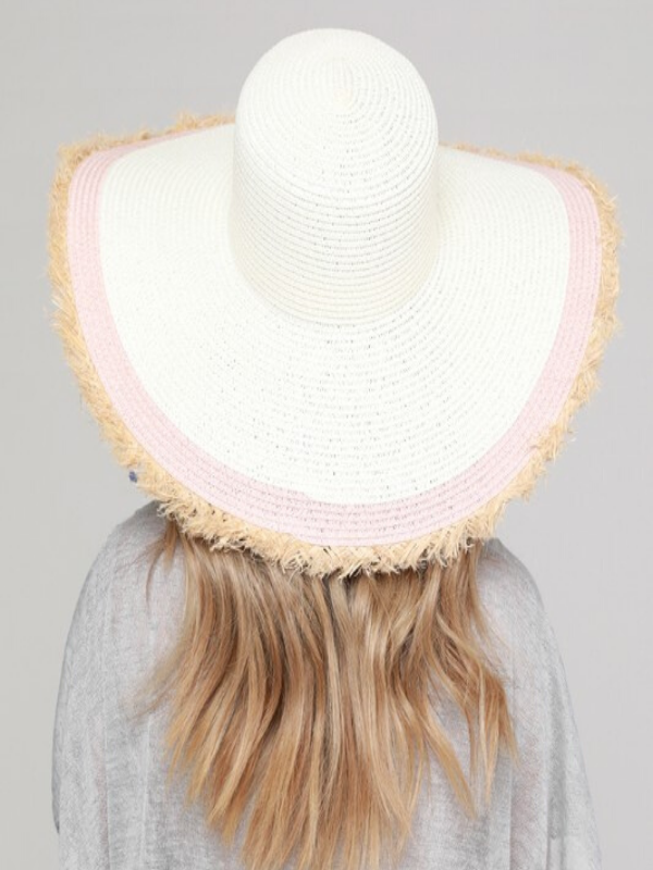 women wearing SUN HAT THREE-TONED