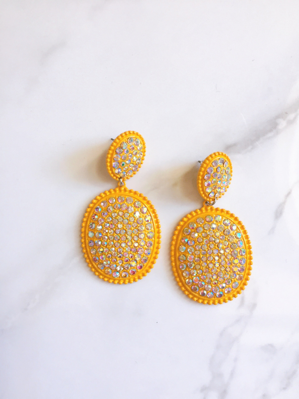 HONEY LEMON DROP RHINESTONE EARRING