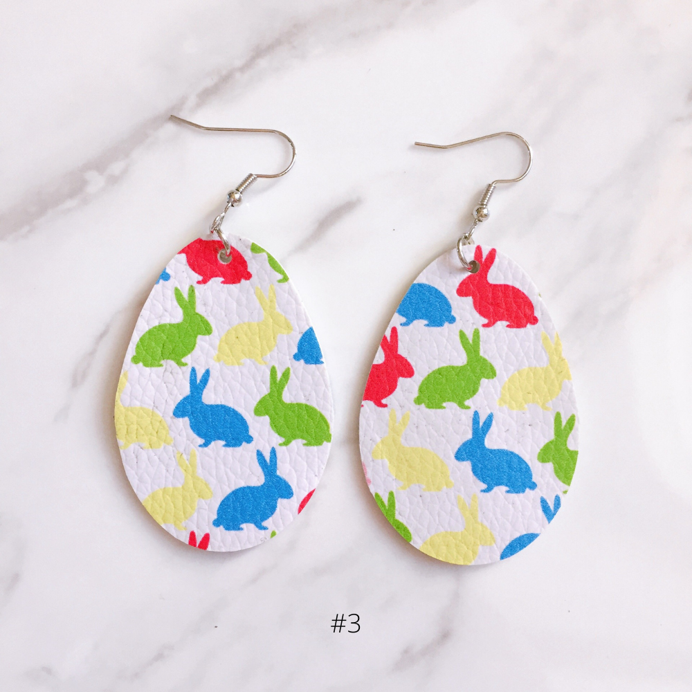 EASTER EARRINGS egg blue red green yellow