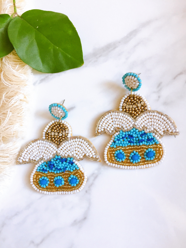 angel beaded earrings