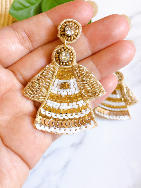 BEADED ANGEL EARRINGS