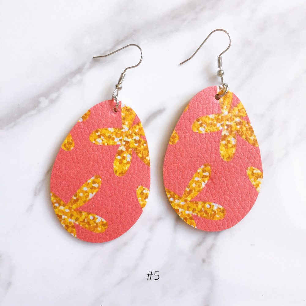 EASTER EARRINGS egg yellow pink