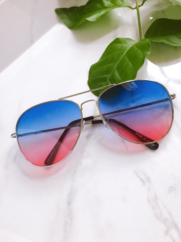 BLUE LAGOON 2 TONED AVIATOR SUNGLASSES