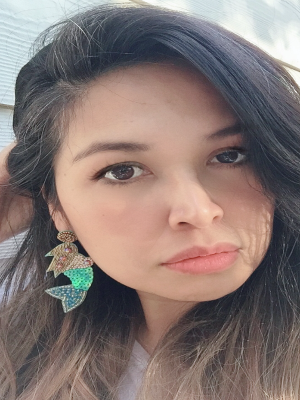 BEADED BLUE MERMAID EARRING women