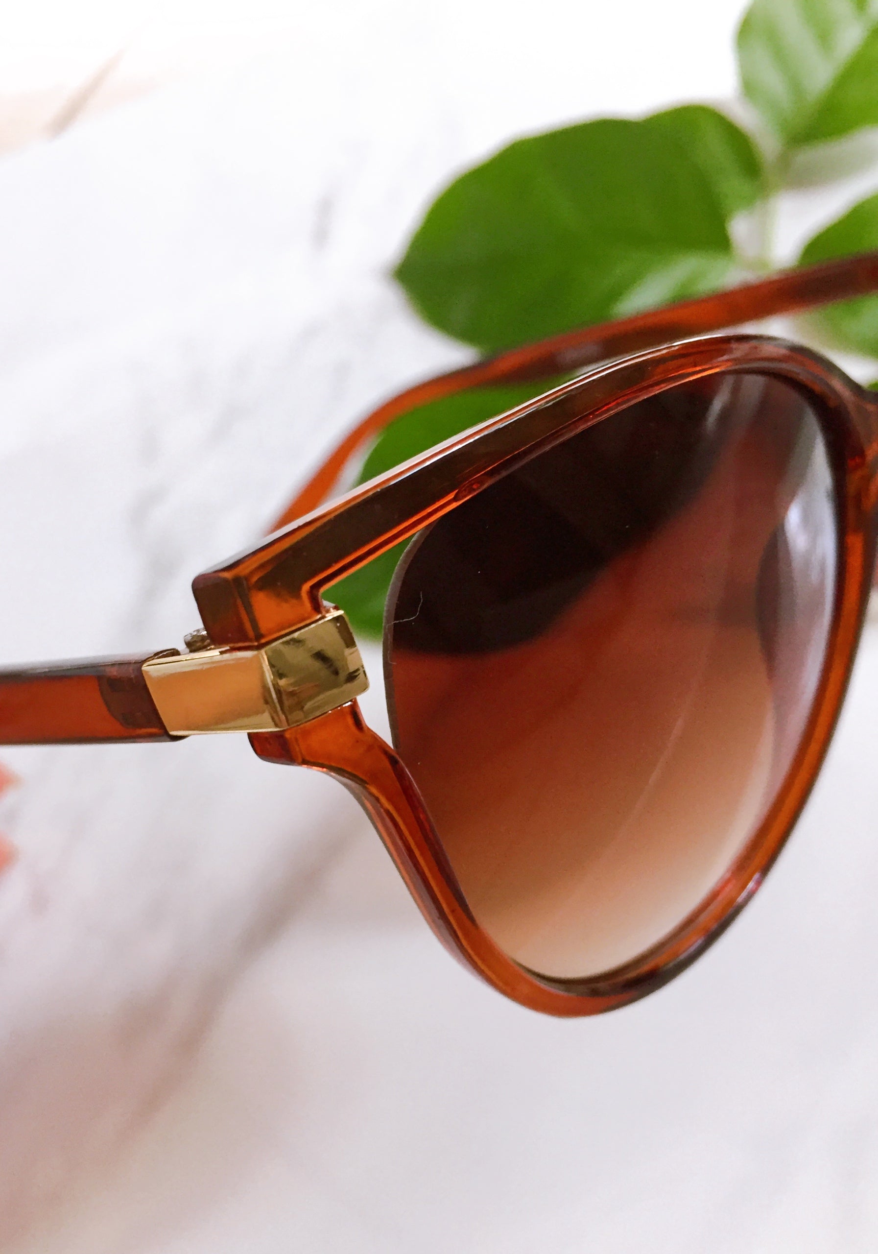 brown tone cat eye sunglasses COOL & COLLECTIVE SEMI CAT EYE SUNGLASSES