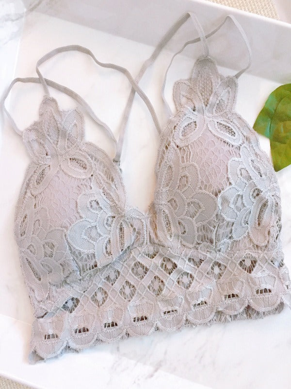 BLOSSOM BRALETTE (FEATHER GRAY) bra
