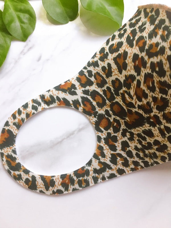MASK - REUSABLE & WASHABLE - BROWN LEOPARD
