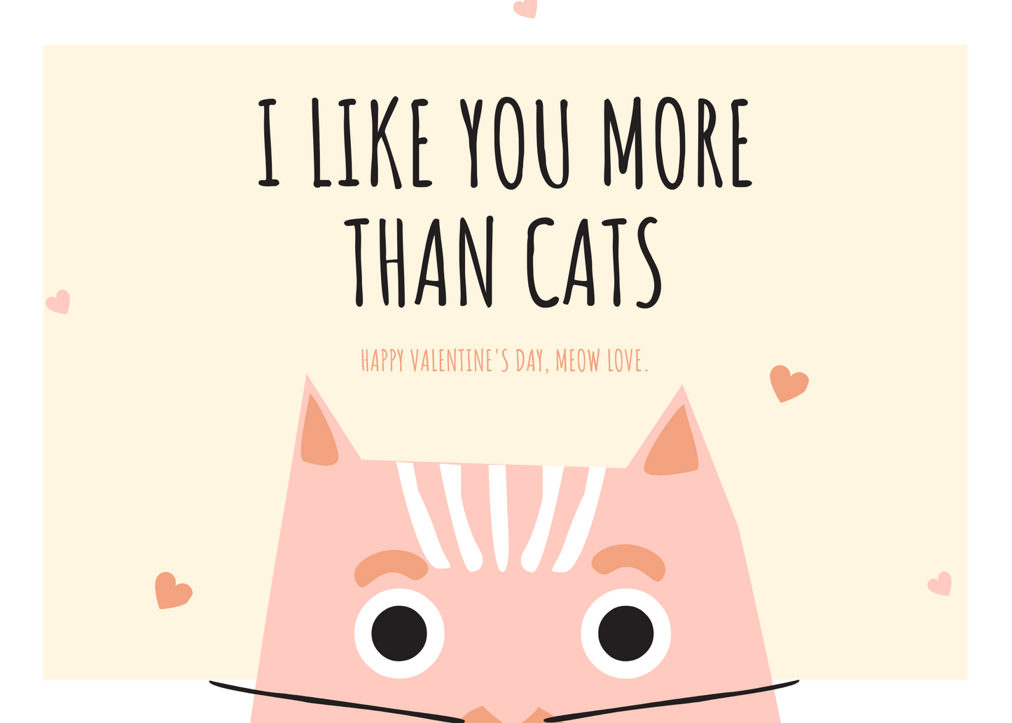 ecard LIKE YOU MORE THAN CATS valentine
