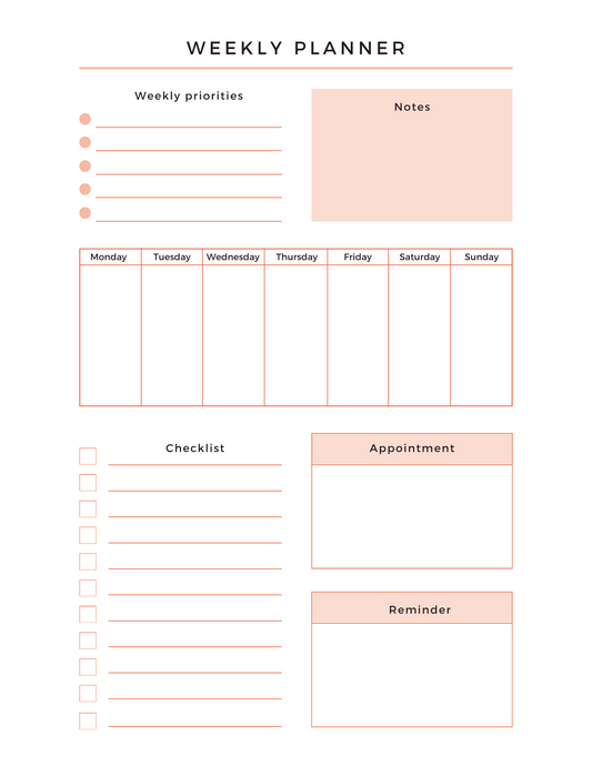Minimalist Weekly Planner