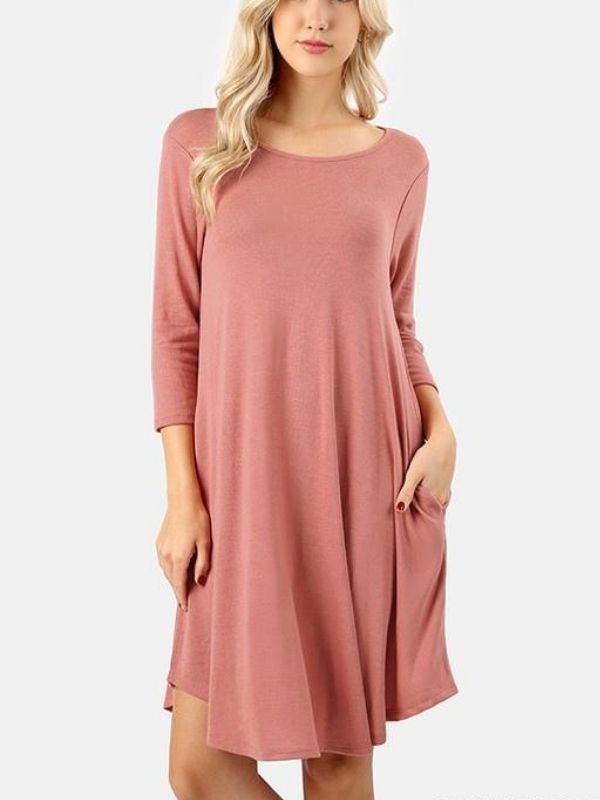 ASH ROSE A-LINE DRESS