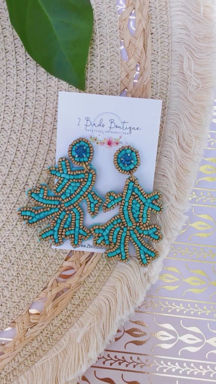 TURQUOISE CORAL EARRINGS media video