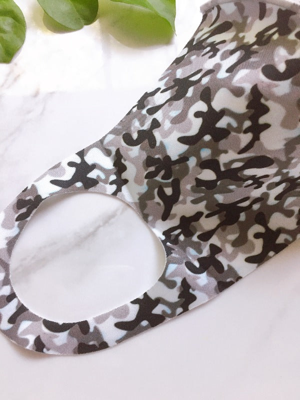 MASK - REUSABLE & WASHABLE - CAMO GRAY