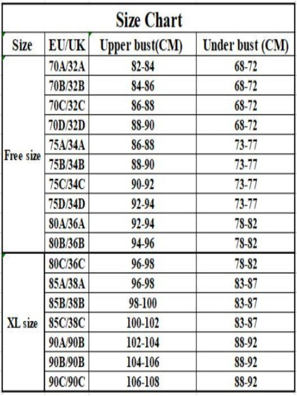 bra braletts intimate size chart