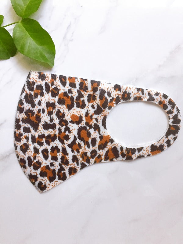 MASK - REUSABLE & WASHABLE - BROWN LEOPARD