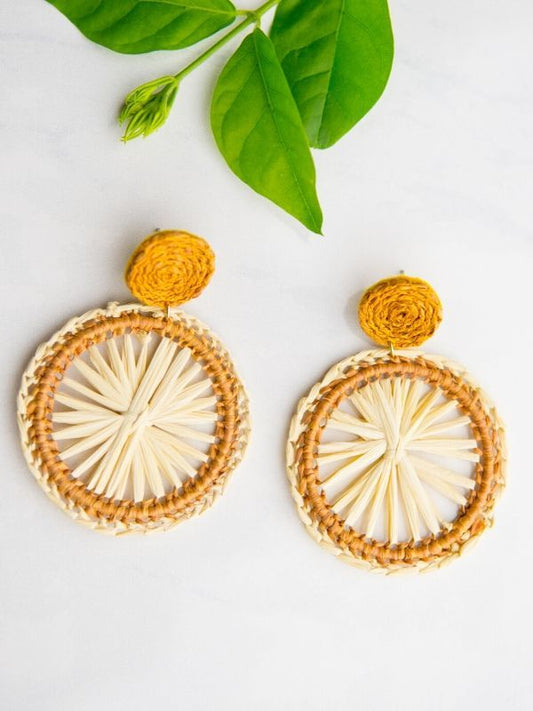 WOVEN ROUND EARRINGS