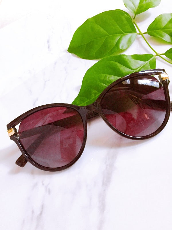 COOL & COLLECTIVE SEMI CAT EYE SUNGLASSES