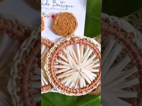 Boho woven round earrings media video