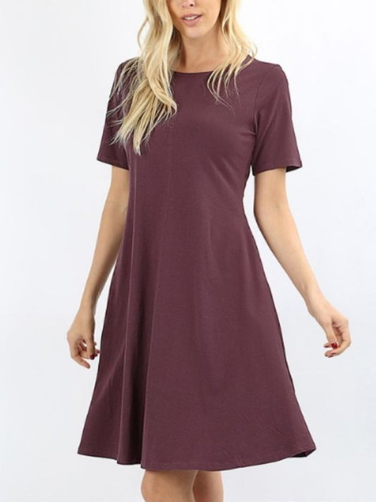 a-line dress plum color