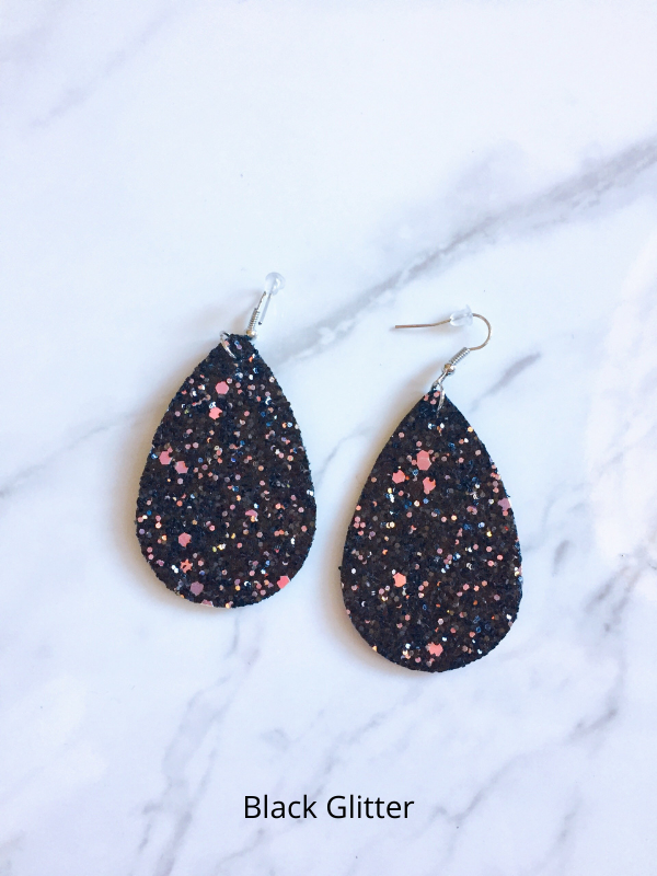 black glitter earrings 