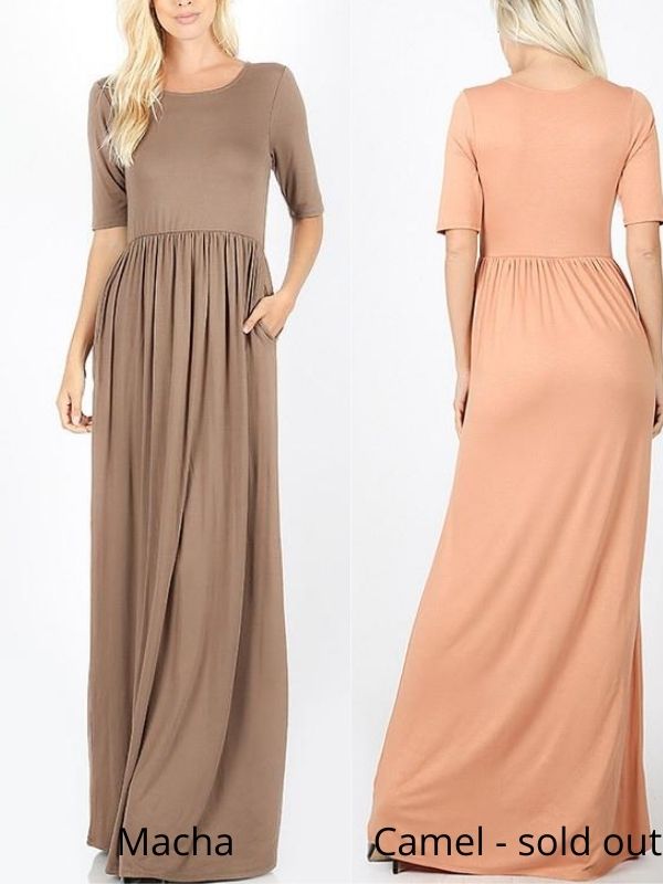 women wearing MAXI DRESS HALF SLEEVE