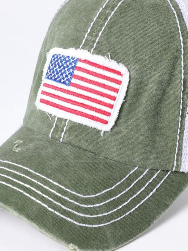 AMERICAN FLAG CAP green